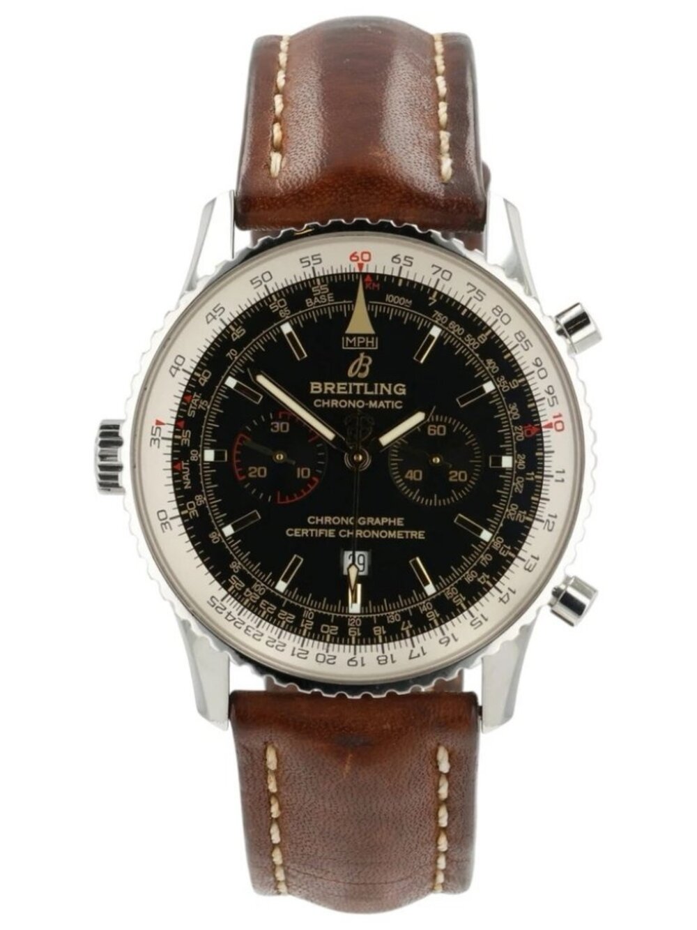 Breitling Chrono-Matic Black Dial Stainless Steel 41.5mm Automatic Men’s A41350